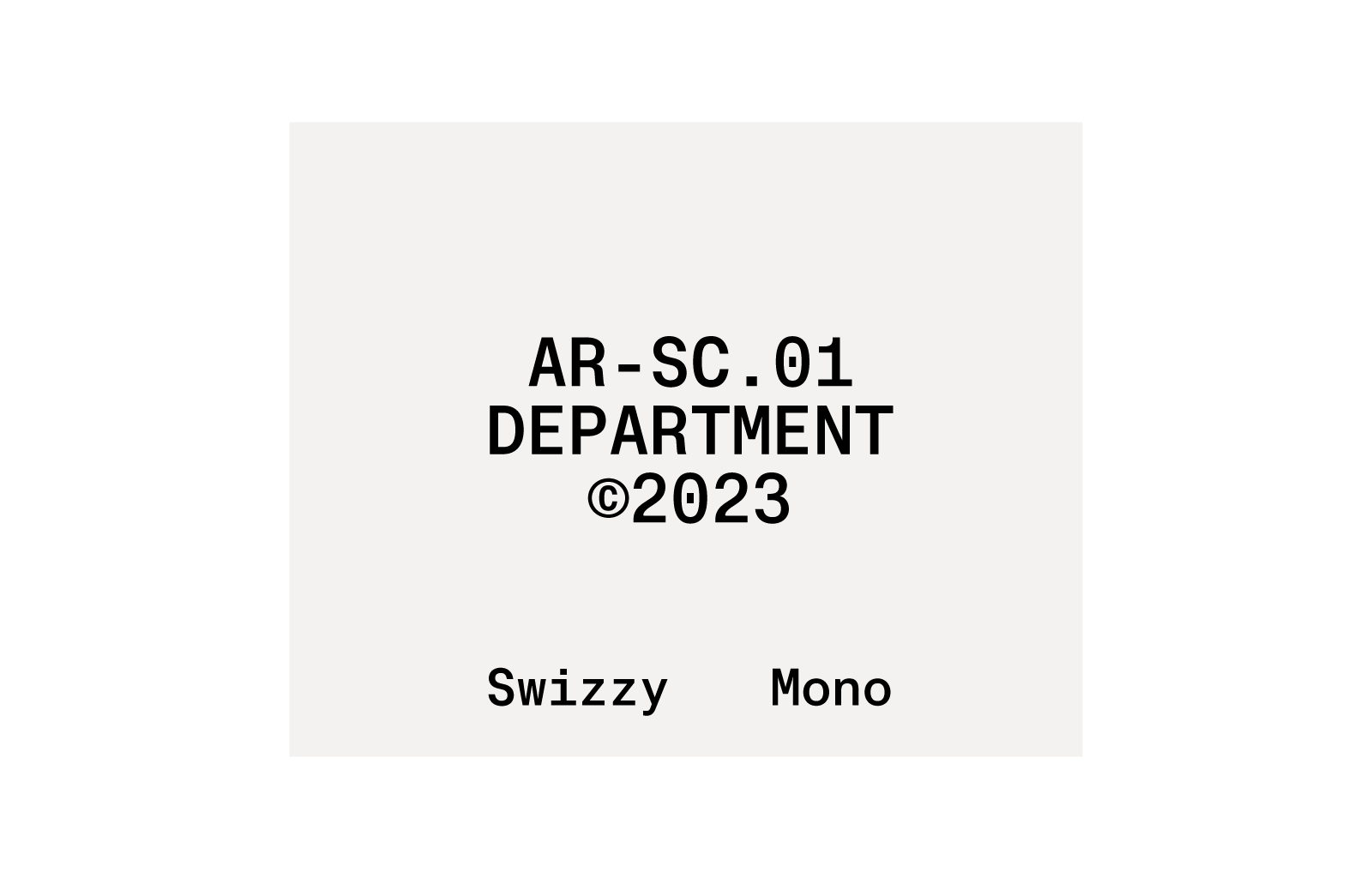 Swizzy Mono Typeface Collection 1