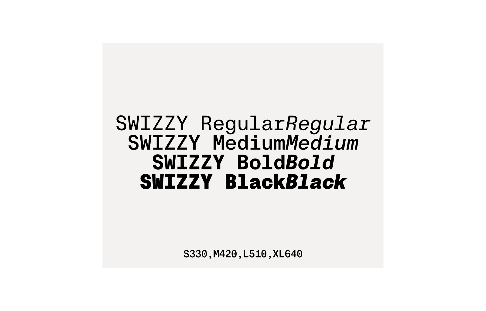 Swizzy Mono Typeface Collection 2